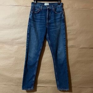 Agolde | Nico High Rise Slim Fit Jeans Limit Wash Denim Button Fly Size 25